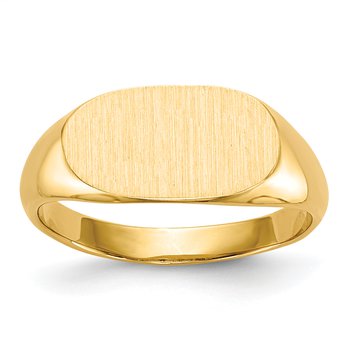 14k 13.0x7.0mm Closed Back Signet Ring