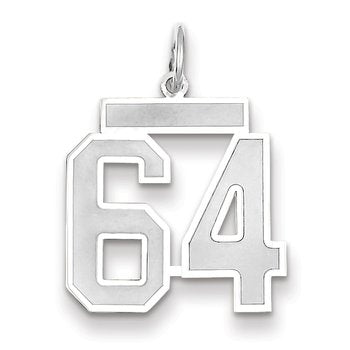 14kw Medium Satin Number 64 Charm
