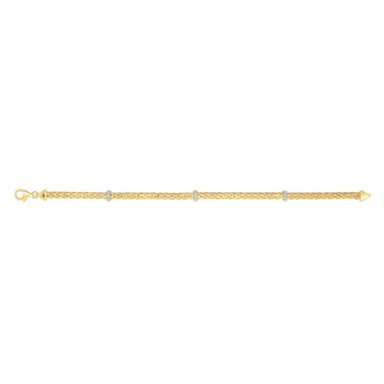 14K 7.25in Yellow Gold Polished Italian Cable Bracelet with Lobster Clasp