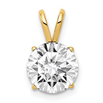 14k 8mm Round Cubic Zirconia Pendant