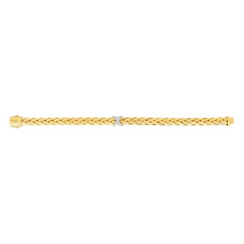 14K 7.5in Yellow Gold Diamond Cut/ Textured Italian Cable Bracelet with Box Clasp