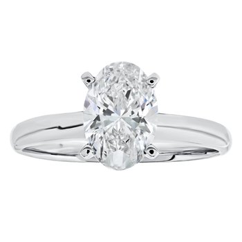 VERDE™ 14k White Gold 4 Prong Set Oval Solitaire Ring 1.00 Ctw LAB GROWN DIAMONDS