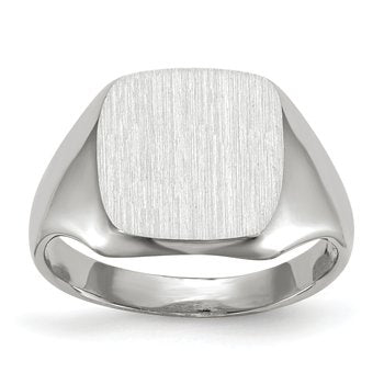 14k White Gold 10.5x11.0mm Open Back Signet Ring