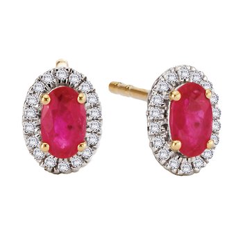 Ruby and Diamond Ladies Fashion Earrings