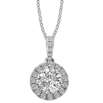 Ladies Diamond Halo Pendant