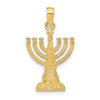 14K Menorah Pendant