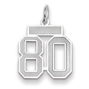 14kw Small Satin Number 80 Charm