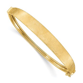 14k Satin Finish Graduated 8.00mm Hinged Oval Bangle Bracelet