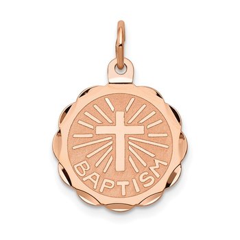 14k Rose Gold Baptism Charm