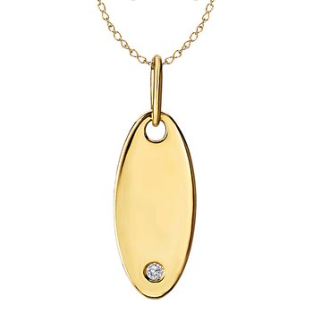 14kt Oval Diamond Necklace