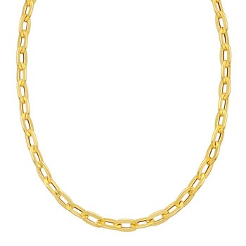 14K Long Mirror Rolo Link Chain