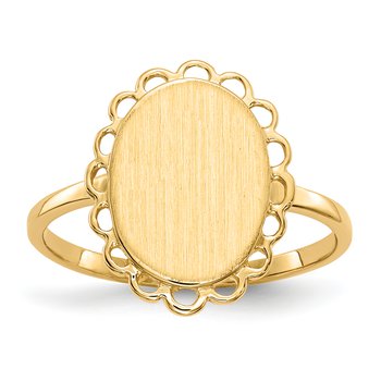 14k 9.0x12.0mm Open Back Signet Ring