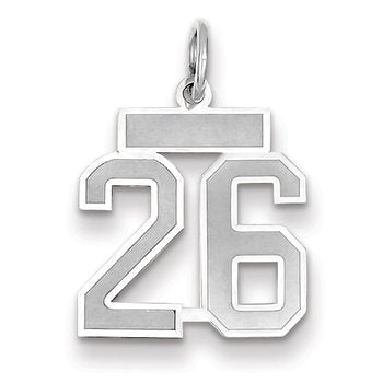 14kw Small Satin Number 26 Charm