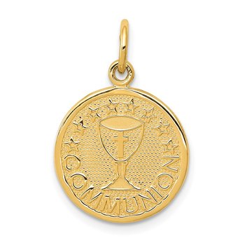 14K Satin and Polished Communion Charm