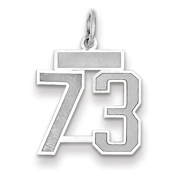 14kw Small Satin Number 73 Charm