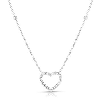 14K 18in White Gold Polished Popcorn Necklace with Lobster Clasp