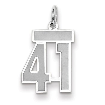 14kw Small Satin Number 41 Charm