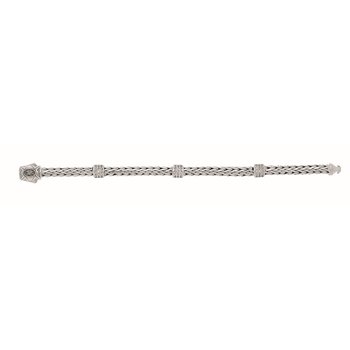 Sterling Silver 7.25in Diamond Cut/ Textured Bracelet with Box Clasp