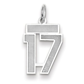 14kw Small Satin Number 17 Charm