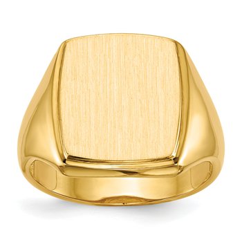14k 13.0x14.5mm Open Back Mens Signet Ring