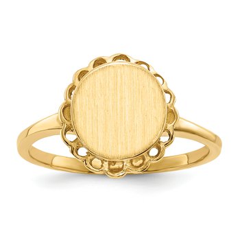 14k 8.5x9.0mm Open Back Signet Ring