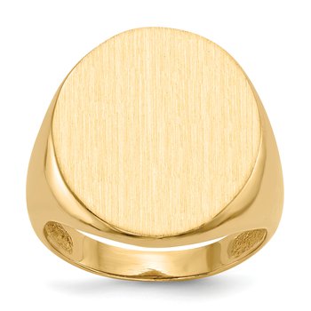 14k 18.0x22.0mm Open Back Mens Signet Ring