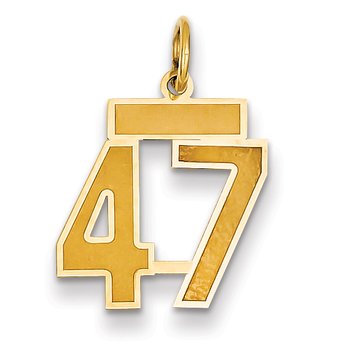 14k Small Satin Number 47 Charm