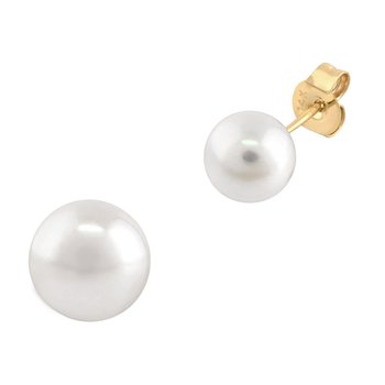 Majestic Gems™ 14k Yellow Gold Solitaire Pearl Studs 4MM