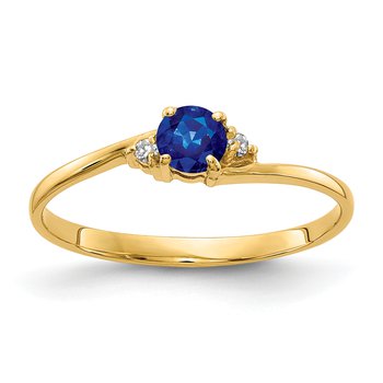 14k 4mm Sapphire AA Diamond ring