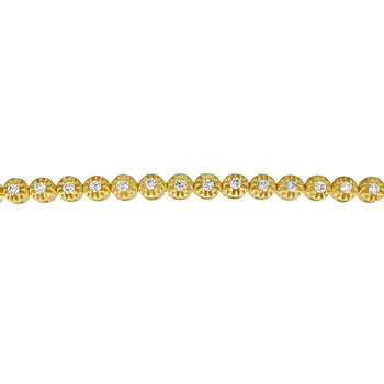10k Yellow Gold Diamond Illusion Settings with Milgrain Straight Line Bracelet 0.25 Ctw