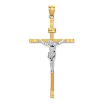 14k Two-tone Crucifix Pendant