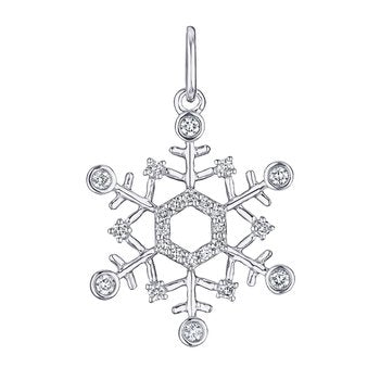 Diamond Frost™ 14k White Gold Diamond Set Snowflake Pendant Diamond 0.25 Ctw