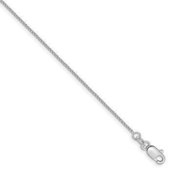 14K White Gold 10 inch .85mm Spiga with Lobster Clasp Anklet