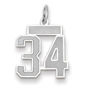 14kw Small Satin Number 34 Charm
