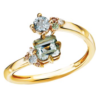 14kt Diamond and Gemstone Ring