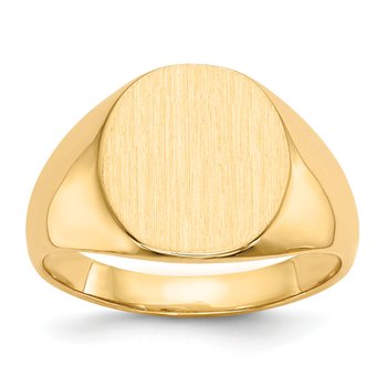 14k 13.5x15.0mm Closed Back Mens Signet Ring