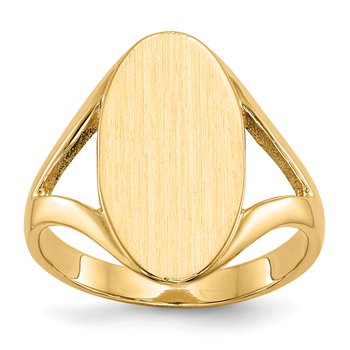 14k 9.0x16.5mm Closed Back Signet Ring