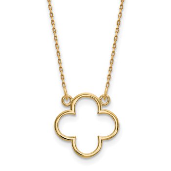 14k Polished Open Quatrefoil Design 18 inch Necklace