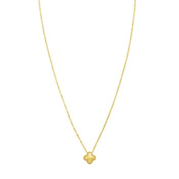 14K Puffed Mini Clover Pendant