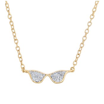 OCEANITY ™ 14k Yellow Gold Necklace Layered Nautical Anchor & Ships Wheel Diamond 0.05 Ctw