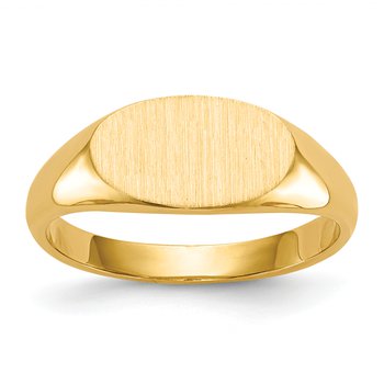 14k 11.5x6.5mm Closed Back Signet Ring