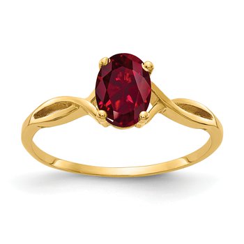 14k 7x5mm Oval Created Ruby ring