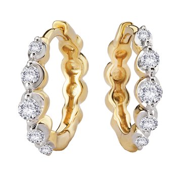 Two-Toned Lab Grown Diamond Huggie Earrings