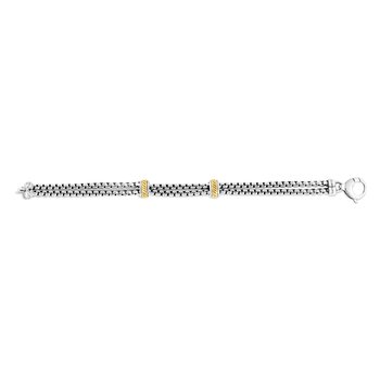 18K & Sterling Silver 8.25in Polished Bracelet with Lobster Clasp