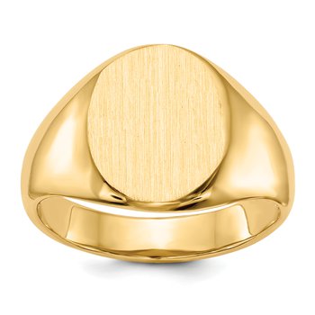 14k 11.5x13.5mm Open Back Signet Ring