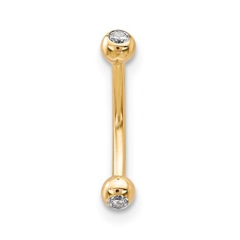 14k 16 Gauge CZ Eyebrow Jewelry