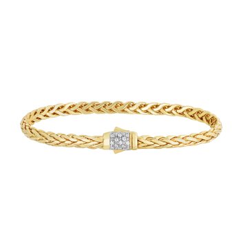 14K 7.5in Yellow Gold Polished Italian Cable Bracelet with Box Clasp