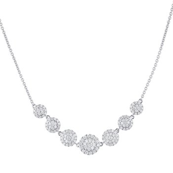 14k White Gold Necklace Diamond 1.00 Ctw Pendant