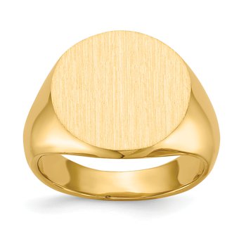 14k 15.5x15.0mm Closed Back Signet Ring