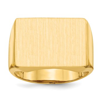 14k 19.5x14.5mm Open Back Mens Signet Ring